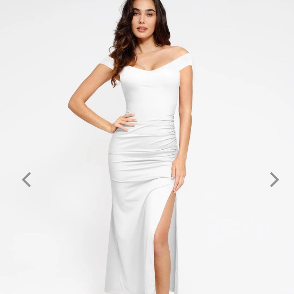 Popilush 	Shapewear Off-the-Shoulder Side Slit Slimming Maxi
